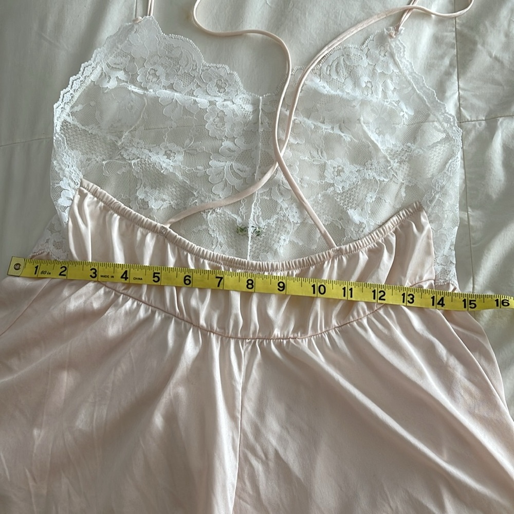 Vintage White Lace and Pink Teddy Bodysuit Elegant Romper - Picture 11 of 12
